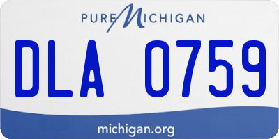 MI license plate DLA0759