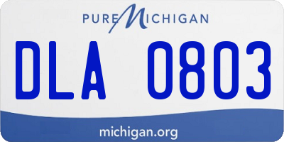 MI license plate DLA0803