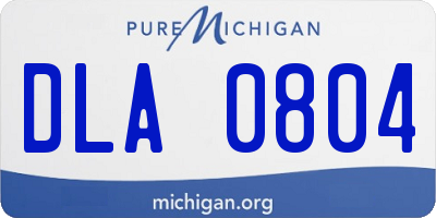 MI license plate DLA0804