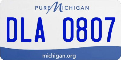 MI license plate DLA0807