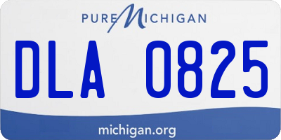 MI license plate DLA0825