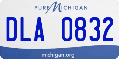 MI license plate DLA0832