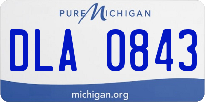MI license plate DLA0843