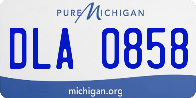 MI license plate DLA0858