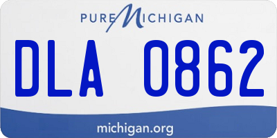 MI license plate DLA0862