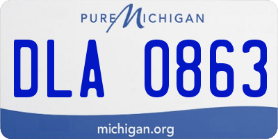 MI license plate DLA0863