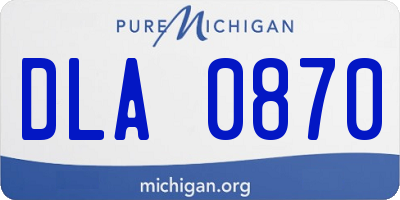 MI license plate DLA0870