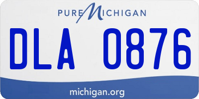 MI license plate DLA0876