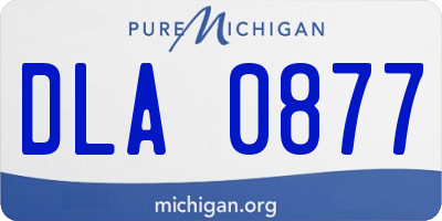 MI license plate DLA0877