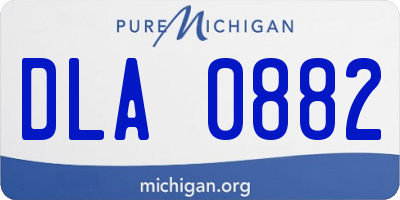 MI license plate DLA0882