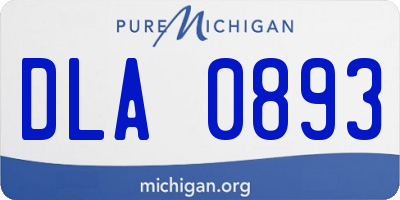 MI license plate DLA0893