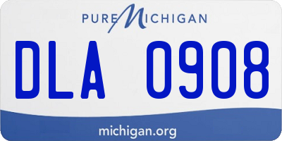 MI license plate DLA0908
