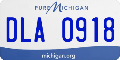 MI license plate DLA0918