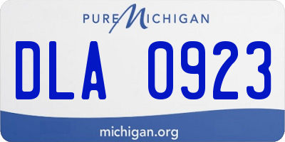 MI license plate DLA0923