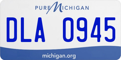 MI license plate DLA0945
