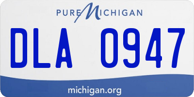 MI license plate DLA0947