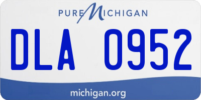 MI license plate DLA0952