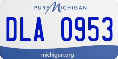 MI license plate DLA0953
