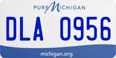 MI license plate DLA0956
