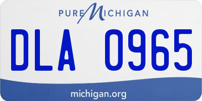 MI license plate DLA0965