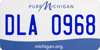 MI license plate DLA0968