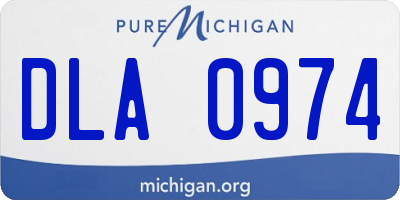 MI license plate DLA0974