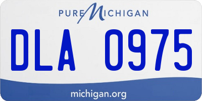 MI license plate DLA0975