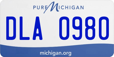 MI license plate DLA0980