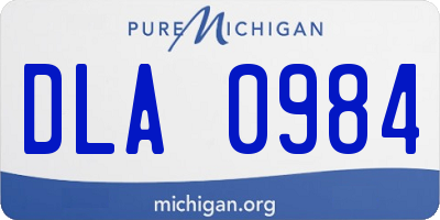 MI license plate DLA0984