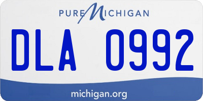 MI license plate DLA0992
