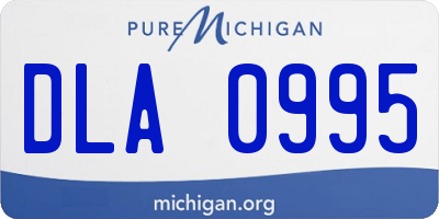 MI license plate DLA0995