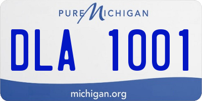 MI license plate DLA1001