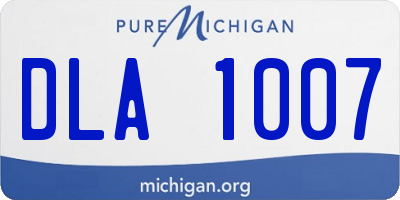 MI license plate DLA1007