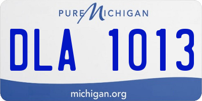MI license plate DLA1013