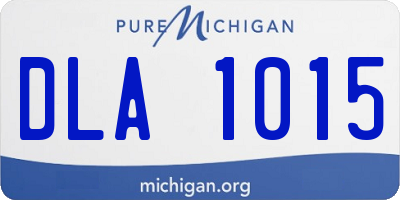 MI license plate DLA1015