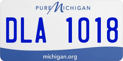 MI license plate DLA1018