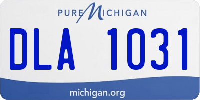 MI license plate DLA1031