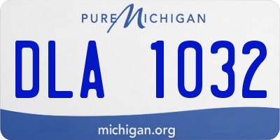 MI license plate DLA1032