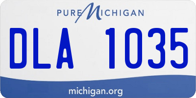 MI license plate DLA1035