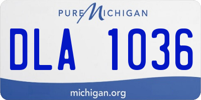 MI license plate DLA1036