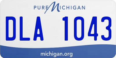 MI license plate DLA1043