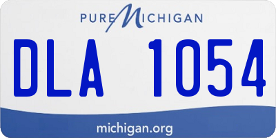 MI license plate DLA1054