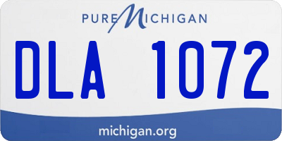 MI license plate DLA1072