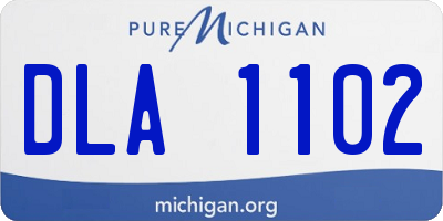 MI license plate DLA1102