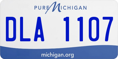 MI license plate DLA1107