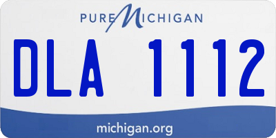 MI license plate DLA1112