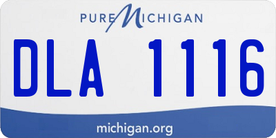 MI license plate DLA1116