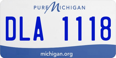 MI license plate DLA1118