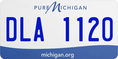 MI license plate DLA1120