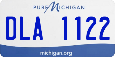 MI license plate DLA1122